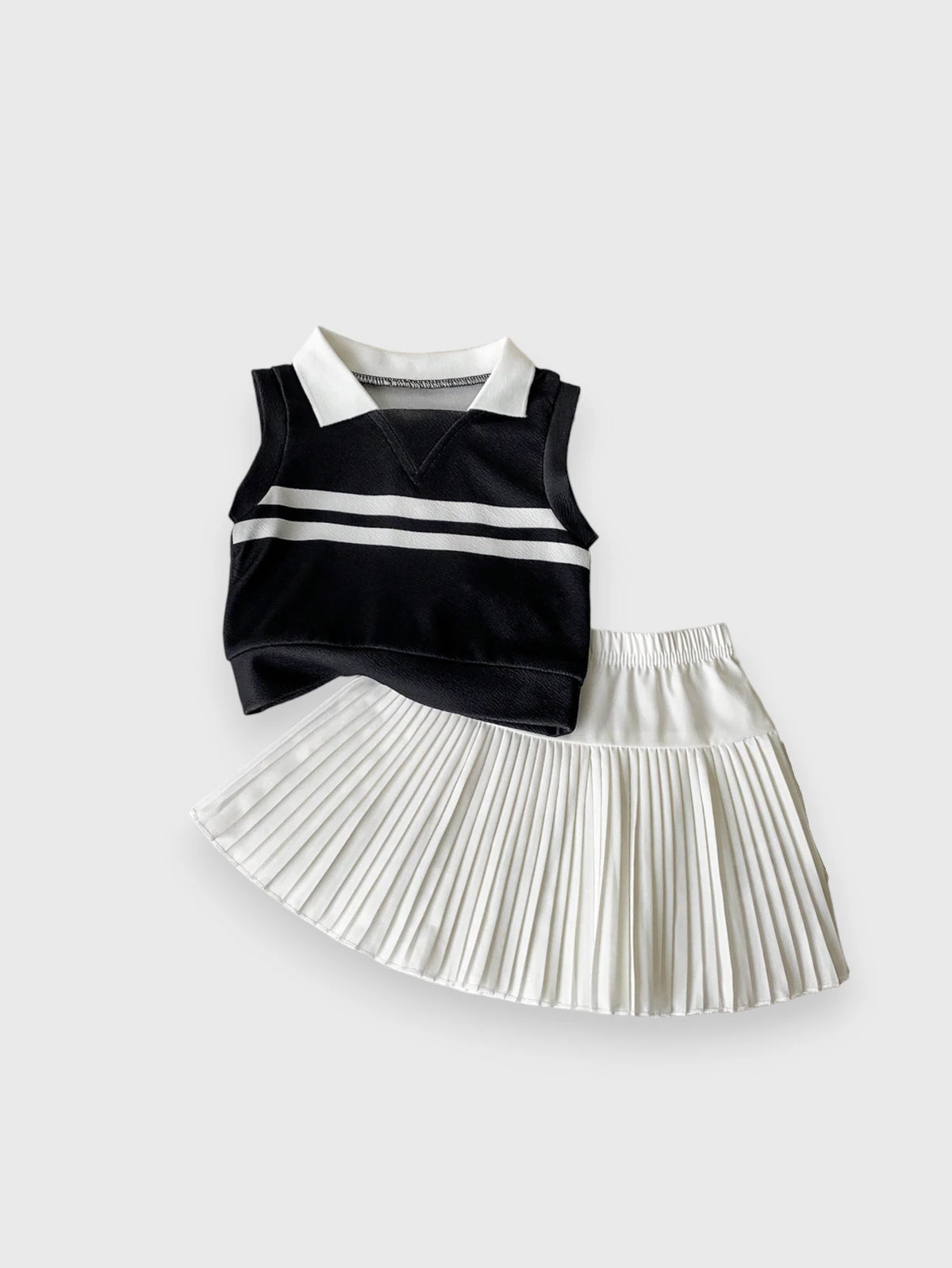 2 Pc Baby Girl Tennis Pleat Skirt Set