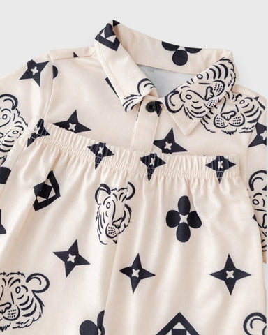 Baby Boy Tiger & Diamond Print Set