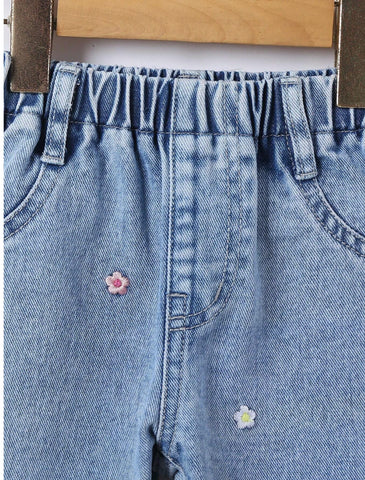 Baby Girl Flower Embroidery Jeans