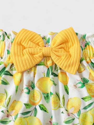 3 Pcs Baby Girl Orange Lemon Set