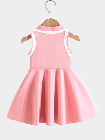 Baby Girl Stripe Polo Sleeveless Tennis Dress