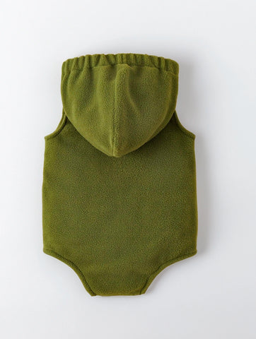 Infant Baby Fleece Hooded Avocado Bodysuit