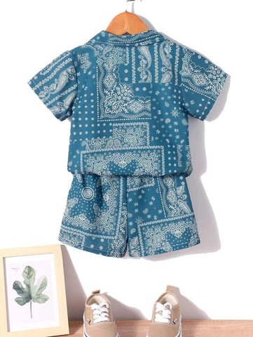 3 Piece Toddler Boys Bandana Paisley Set