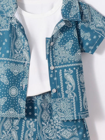 3 Piece Toddler Boys Bandana Paisley Set